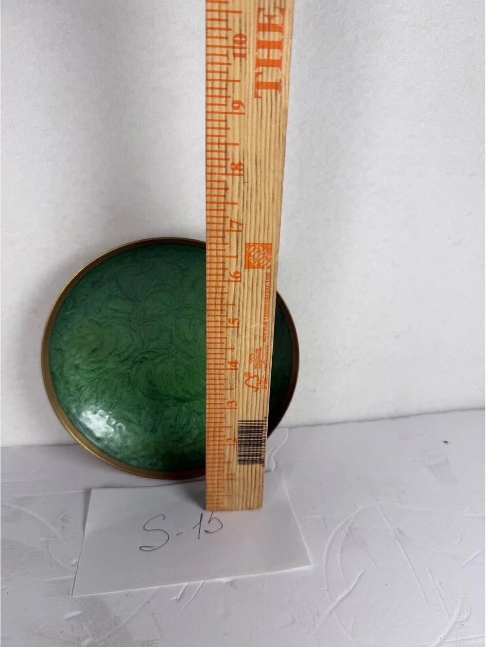 Foundry Collection Solid Brass Green Enamel Decorative Bowl S-15